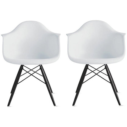 Molded Shell Eiffel Dining Arm Chair (Set of 2)