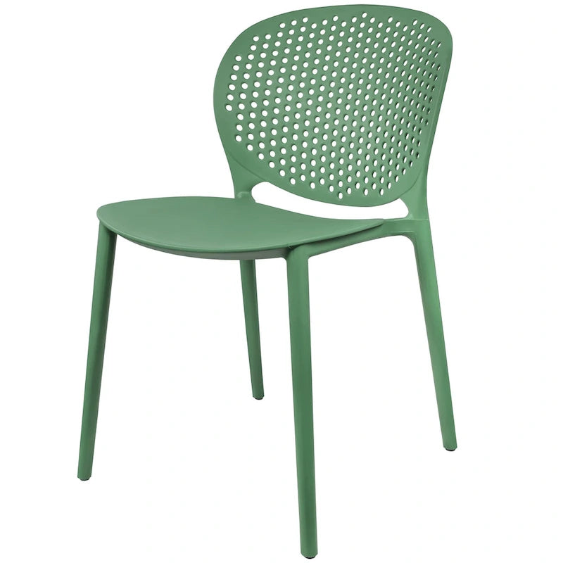 Armless Stacking Molded Matte Dining Side Chairs Patio Indoor Outdoor Kitchen Bedroom Set of 2