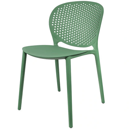 Armless Stacking Molded Matte Dining Side Chairs Patio Indoor Outdoor Kitchen Bedroom Set of 2