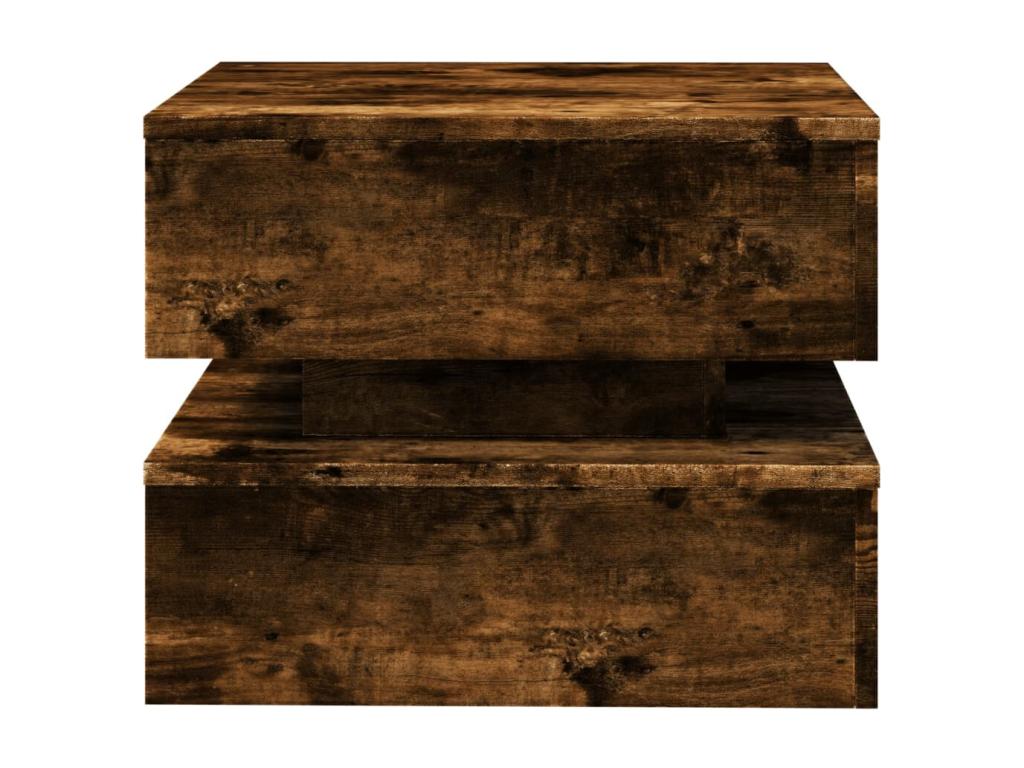 Coffee table with Maisonpuretopères LED, smoked oak, 50x50x40 cm, 90133ZROQ