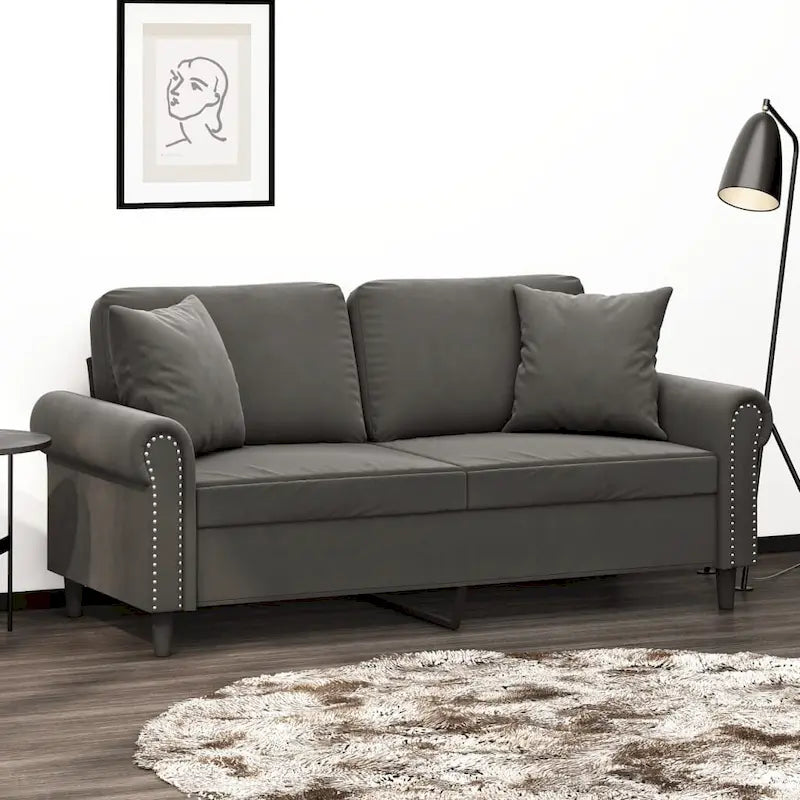 vidaXL Sofa Sectional Couch with Pillows and Cushions for Living Room Velvet