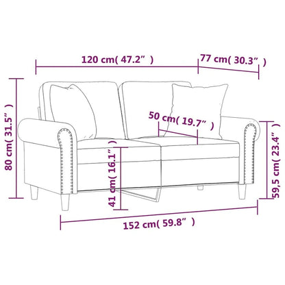 vidaXL Sofa Sectional Couch with Pillows and Cushions for Living Room Velvet