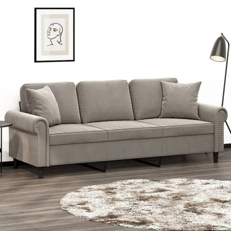 vidaXL Sofa Sectional Couch with Pillows and Cushions for Living Room Velvet