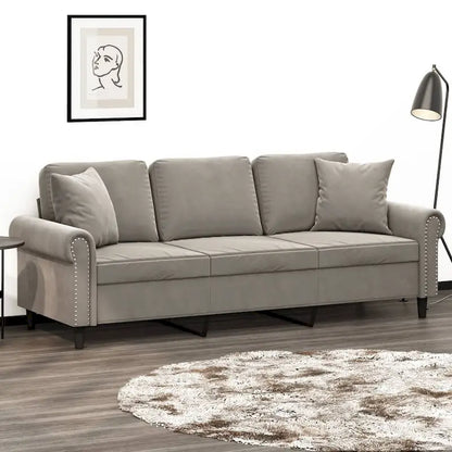 vidaXL Sofa Sectional Couch with Pillows and Cushions for Living Room Velvet