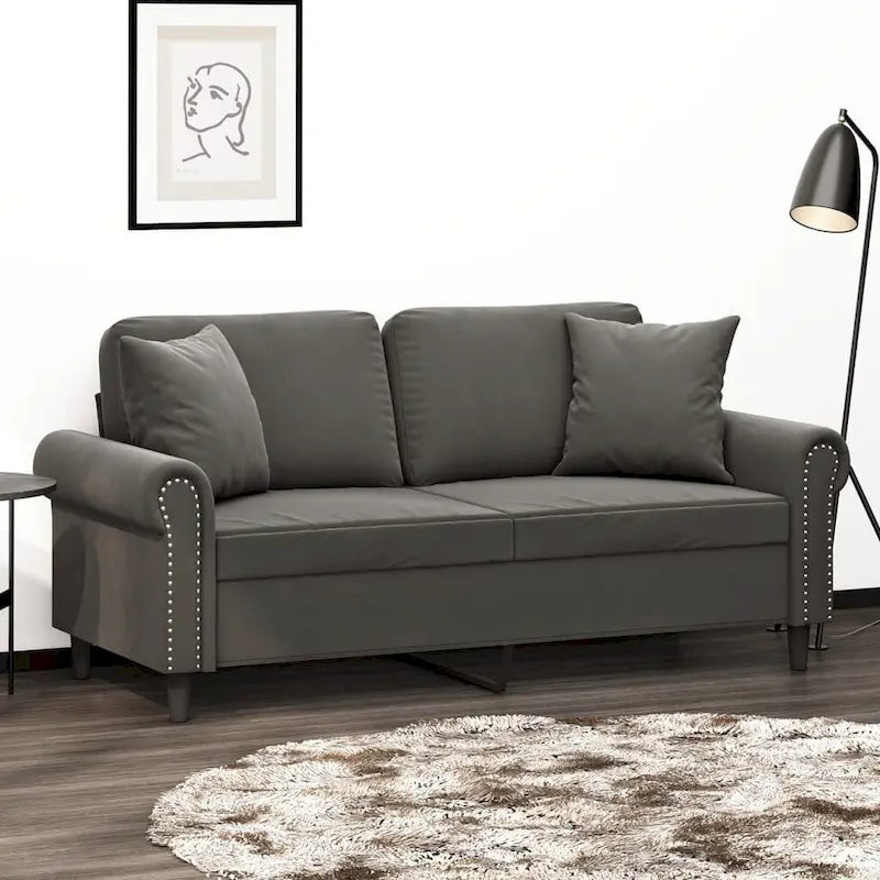 vidaXL Sofa Sectional Couch with Pillows and Cushions for Living Room Velvet