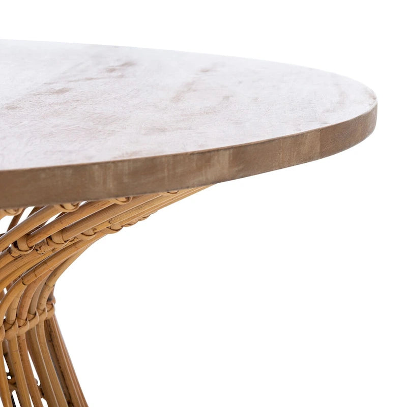 SAFAVIEH Aveline Modern Rattan Round Coffee Table - 31.5 W x 31.5 L x 17.7 H - 32Wx32Dx18H