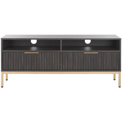 SAFAVIEH Alyse 2-Drawer 2-Shelf Entertainment Media Stand (Fits Up To 65 Flatscreen TV) - 60.4 In. x 15.6 In. x 24.8 In.