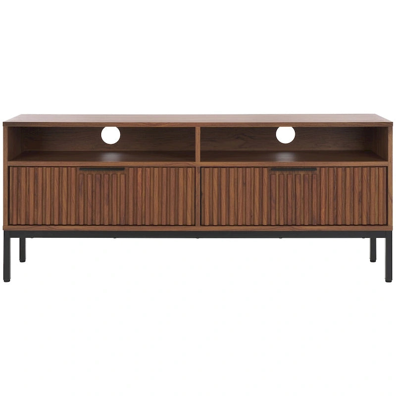 SAFAVIEH Alyse 2-Drawer 2-Shelf Entertainment Media Stand (Fits Up To 65 Flatscreen TV) - 60.4 In. x 15.6 In. x 24.8 In.