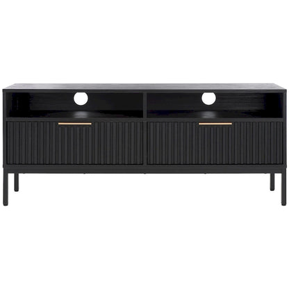 SAFAVIEH Alyse 2-Drawer 2-Shelf Entertainment Media Stand (Fits Up To 65 Flatscreen TV) - 60.4 In. x 15.6 In. x 24.8 In.