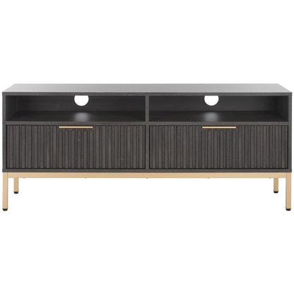 SAFAVIEH Alyse 2-Drawer 2-Shelf Entertainment Media Stand (Fits Up To 65 Flatscreen TV) - 60.4 In. x 15.6 In. x 24.8 In.