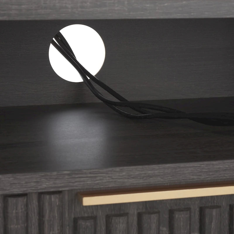 SAFAVIEH Alyse 2-Drawer 2-Shelf Entertainment Media Stand (Fits Up To 65 Flatscreen TV) - 60.4 In. x 15.6 In. x 24.8 In.