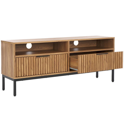 SAFAVIEH Alyse 2-Drawer 2-Shelf Entertainment Media Stand (Fits Up To 65 Flatscreen TV) - 60.4 In. x 15.6 In. x 24.8 In.