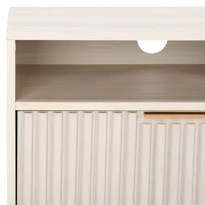 SAFAVIEH Alyse 2-Drawer 2-Shelf Entertainment Media Stand (Fits Up To 65 Flatscreen TV) - 60.4 In. x 15.6 In. x 24.8 In.