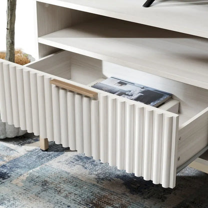 SAFAVIEH Alyse 2-Drawer 2-Shelf Entertainment Media Stand (Fits Up To 65 Flatscreen TV) - 60.4 In. x 15.6 In. x 24.8 In.