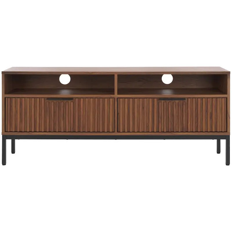 SAFAVIEH Alyse 2-Drawer 2-Shelf Entertainment Media Stand (Fits Up To 65 Flatscreen TV) - 60.4 In. x 15.6 In. x 24.8 In.