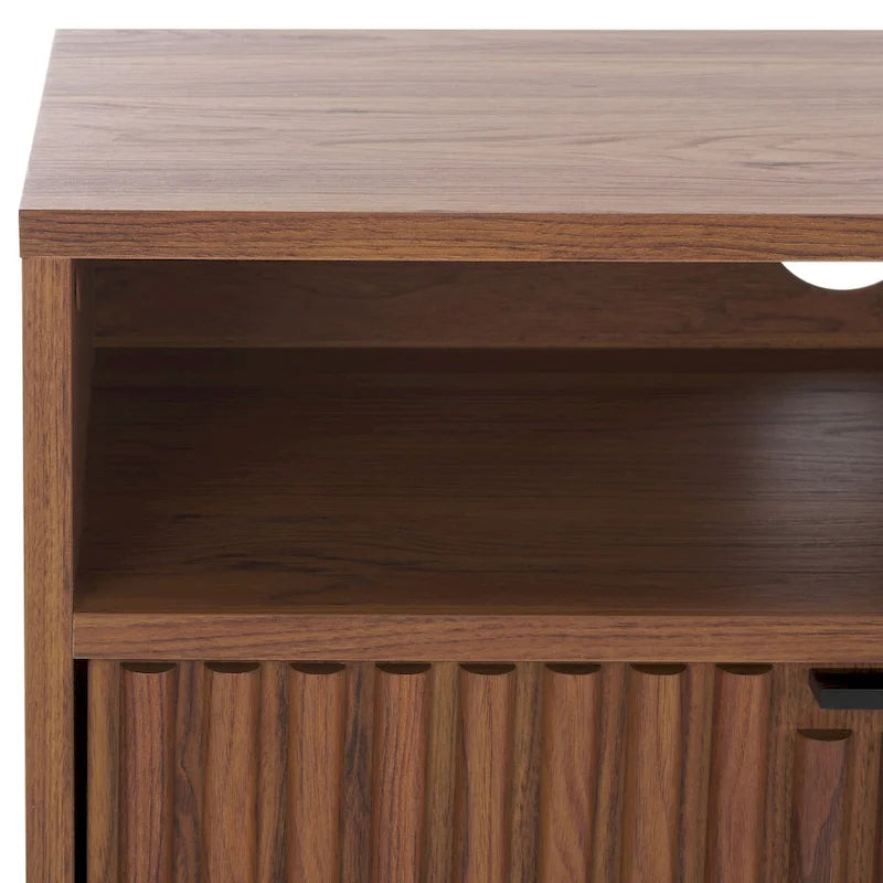 SAFAVIEH Alyse 2-Drawer 2-Shelf Entertainment Media Stand (Fits Up To 65 Flatscreen TV) - 60.4 In. x 15.6 In. x 24.8 In.