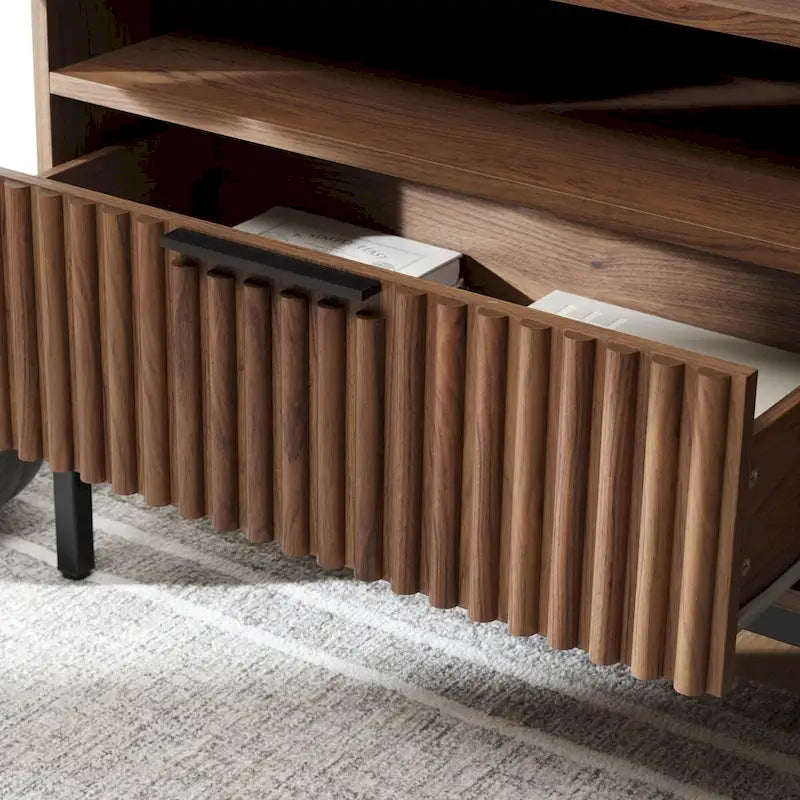 SAFAVIEH Alyse 2-Drawer 2-Shelf Entertainment Media Stand (Fits Up To 65 Flatscreen TV) - 60.4 In. x 15.6 In. x 24.8 In.