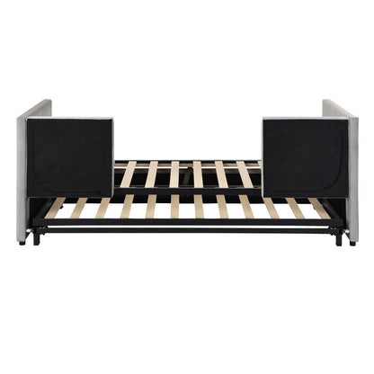 Twin Size Upholstered Daybed with Extendable Trundle