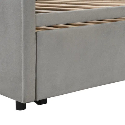 Twin Size Upholstered Daybed with Extendable Trundle