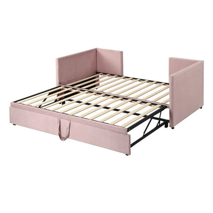 Twin Size Upholstered Daybed with Extendable Trundle