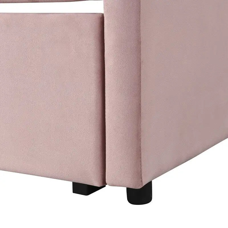 Twin Size Upholstered Daybed with Extendable Trundle