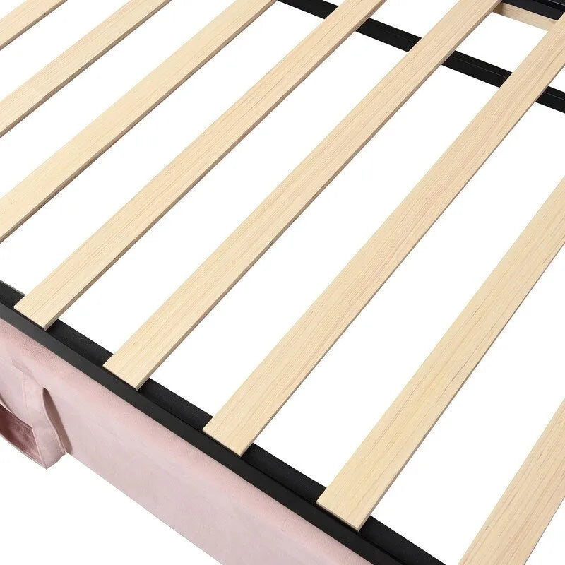 Twin Size Upholstered Daybed with Extendable Trundle