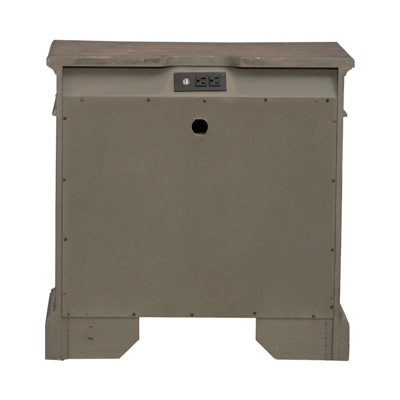 Town & Country Dusty Taupe 3 Drawer Nightstand with Charging Station
