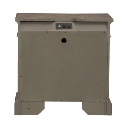 Town & Country Dusty Taupe 3 Drawer Nightstand with Charging Station