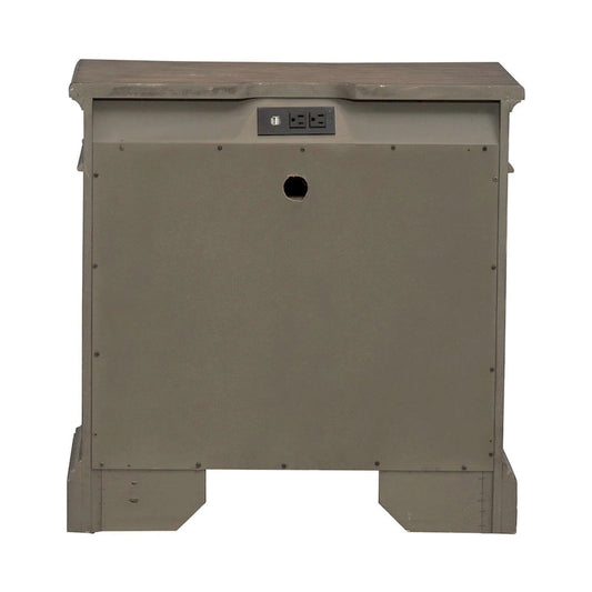 Town & Country Dusty Taupe 3 Drawer Nightstand with Charging Station