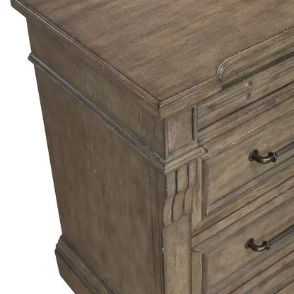 Town &amp; Country Dusty Taupe 3 Drawer Nightstand with Charging Station
