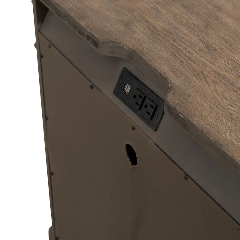 Town &amp; Country Dusty Taupe 3 Drawer Nightstand with Charging Station