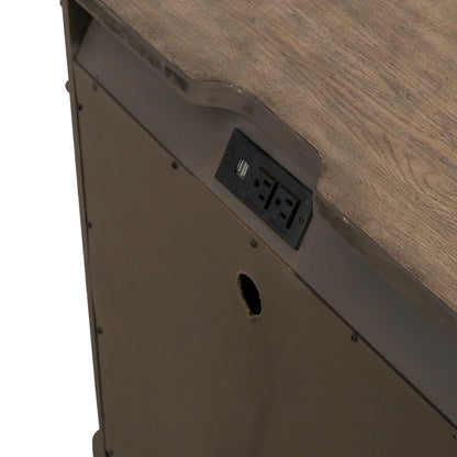 Town &amp; Country Dusty Taupe 3 Drawer Nightstand with Charging Station