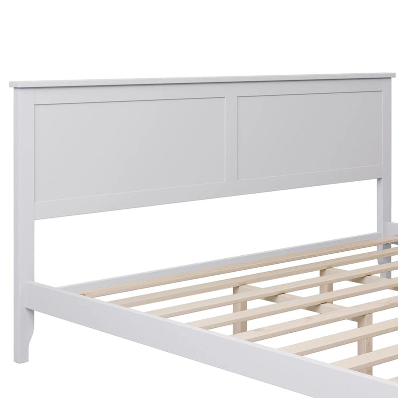 Modern Solid Wood King Platform Bed, Elegant and Durable