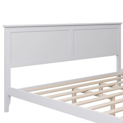 Modern Solid Wood King Platform Bed, Elegant and Durable
