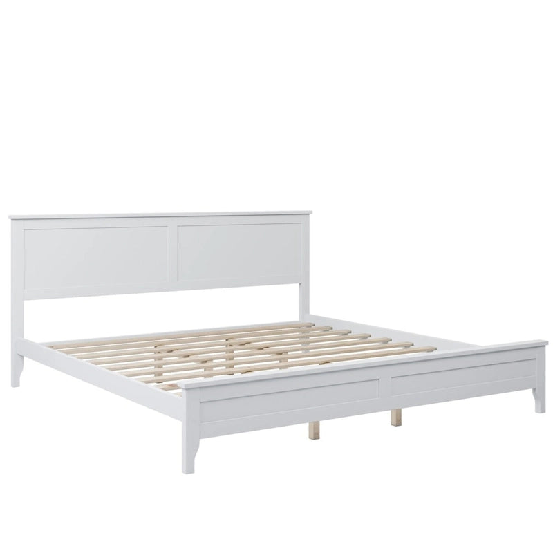 Modern Solid Wood King Platform Bed, Elegant and Durable