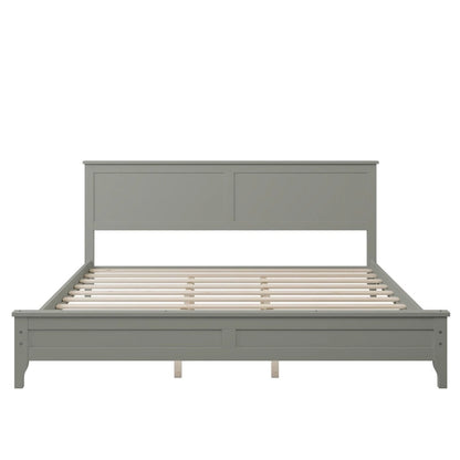 Modern Solid Wood King Platform Bed, Elegant and Durable