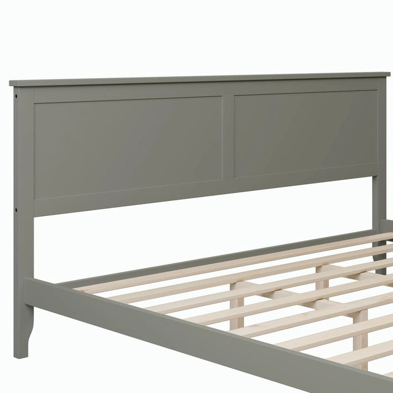 Modern Solid Wood King Platform Bed, Elegant and Durable