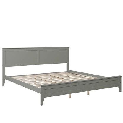 Modern Solid Wood King Platform Bed, Elegant and Durable