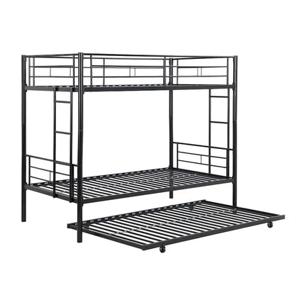 Twin Size Metal Bunk Bed with trundle,Twin Trundle Bed