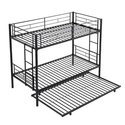 Twin Size Metal Bunk Bed with trundle,Twin Trundle Bed