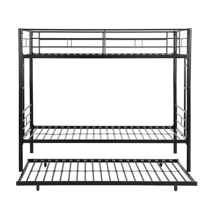 Twin Size Metal Bunk Bed with trundle,Twin Trundle Bed