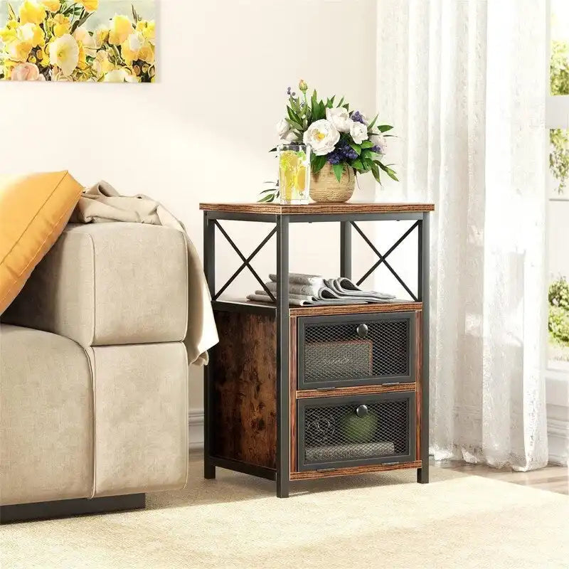 Modern Night Stand with Storage Space