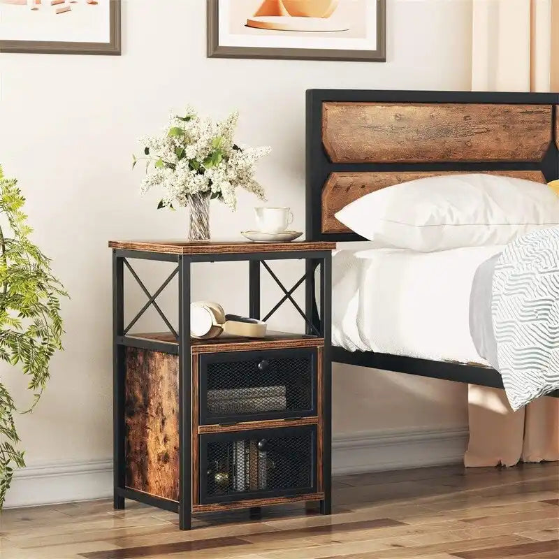Modern Night Stand with Storage Space
