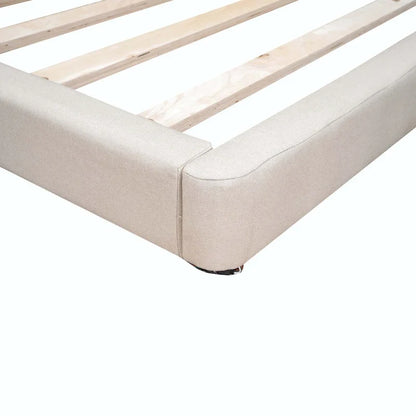 Full Size Upholstered Platform Bed with LED Lights and USB Ports