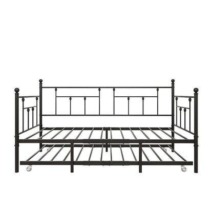 Metal Daybed Frame Twin Size Platform with trundle