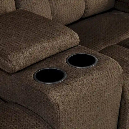 MCombo Power Loveseat Recliner with Console, Vibration and Heat, USB Charge Ports RS6234