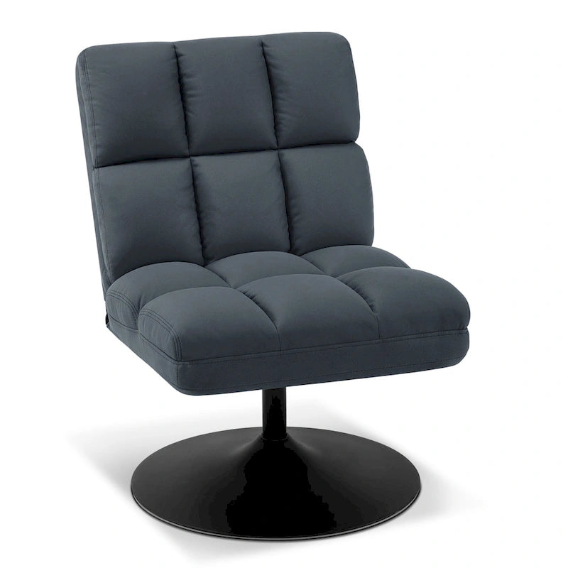 MCombo Swivel Accent Chairs, Modern Leisure Chairs for Living Room, Upholstered Armless Chair, Leathaire Fabric 4380