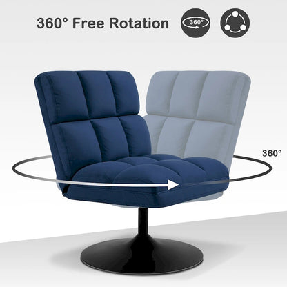 MCombo Swivel Accent Chairs, Modern Leisure Chairs for Living Room, Upholstered Armless Chair, Leathaire Fabric 4380