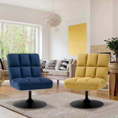 MCombo Swivel Accent Chairs, Modern Leisure Chairs for Living Room, Upholstered Armless Chair, Leathaire Fabric 4380