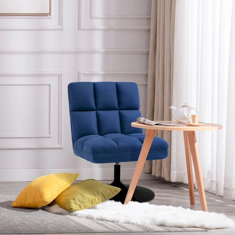 MCombo Swivel Accent Chairs, Modern Leisure Chairs for Living Room, Upholstered Armless Chair, Leathaire Fabric 4380